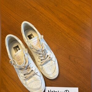Golden Goose White and Gray Sneakers